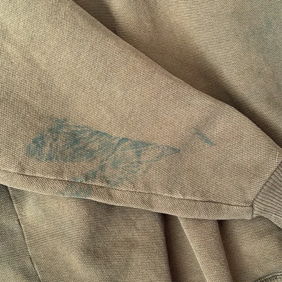 Vintage army green Champion pullover sweatshirt USA made medium *stain* - Picture 12 of 13